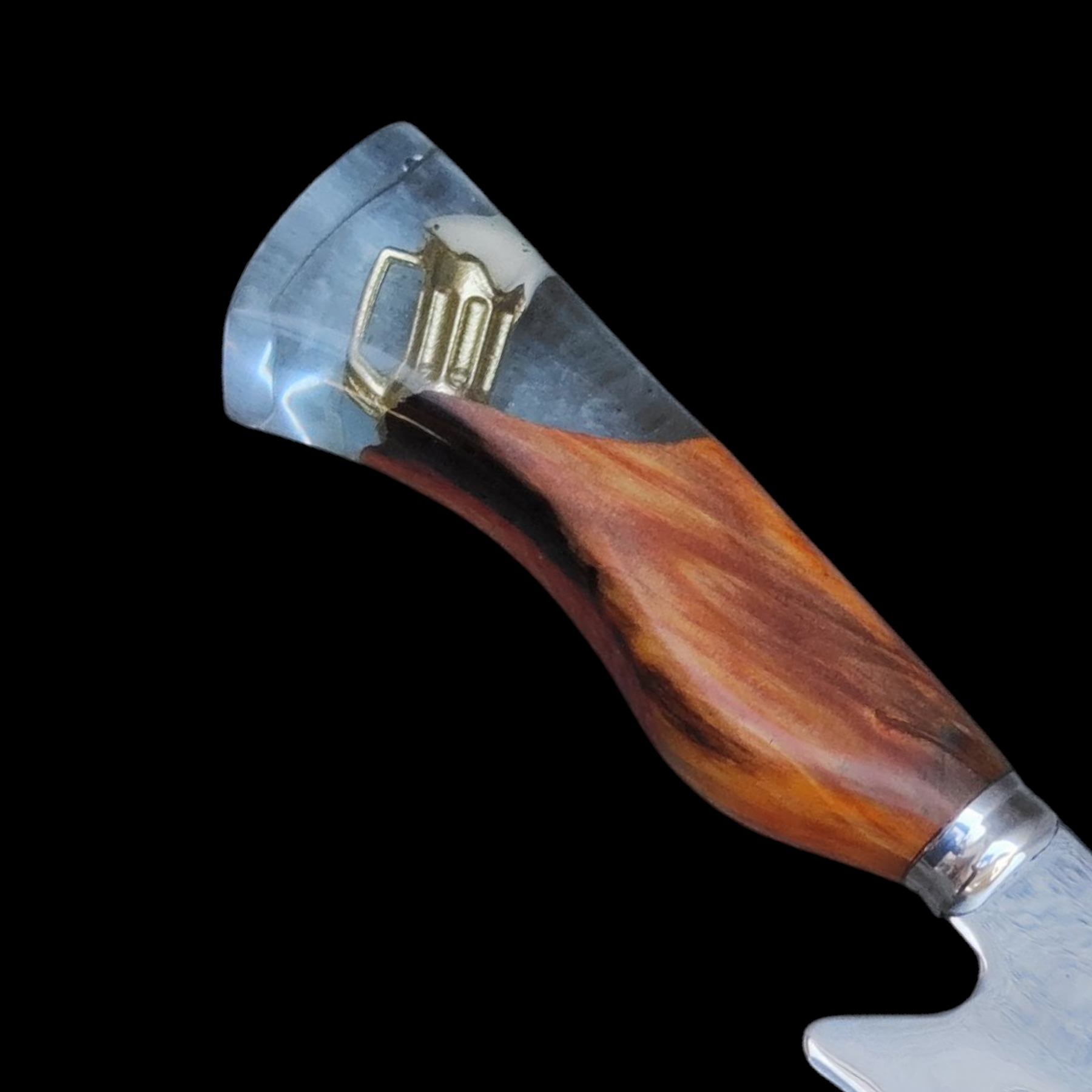 Faca de Churrasco 10" 3mm Lâmina Abridor com Cabo Pingente Caneca + Case especial em couro