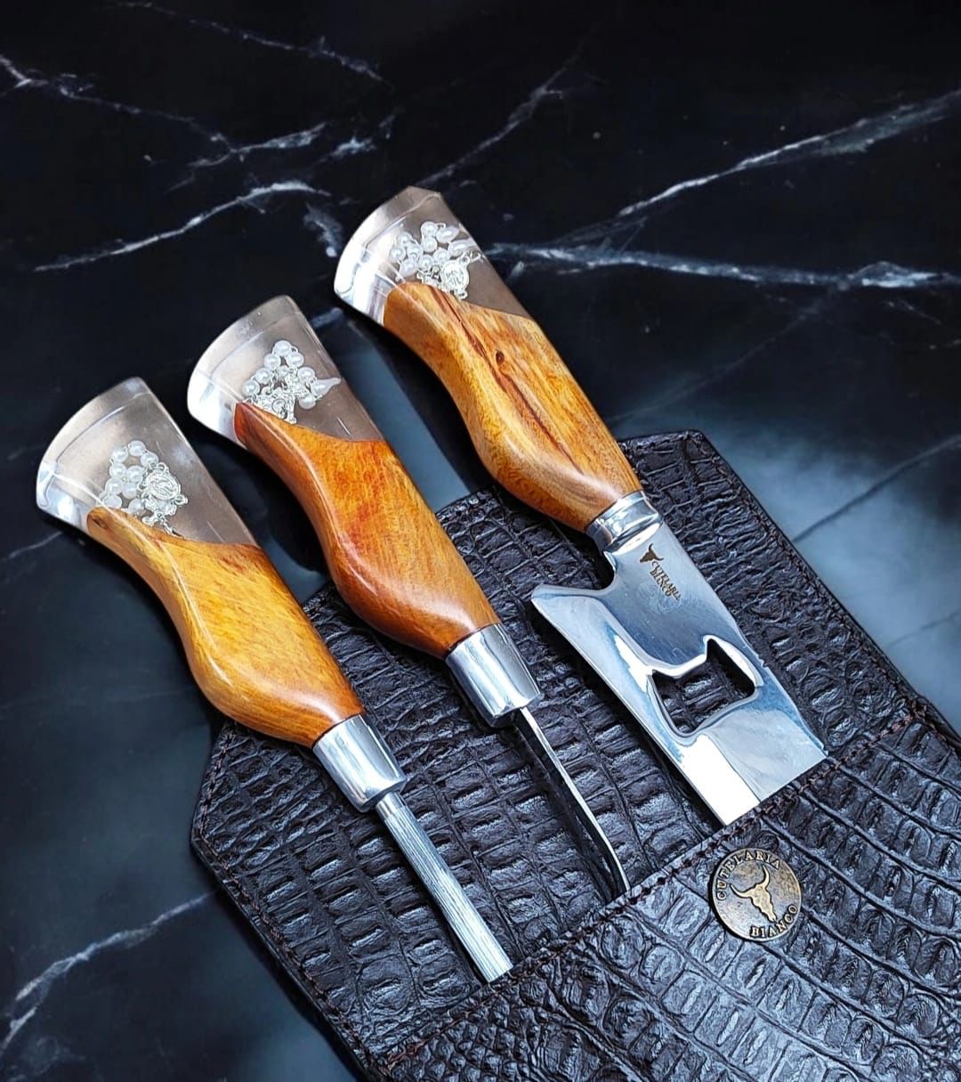 Kit Churrasqueiro - Cabo terço - Três peças