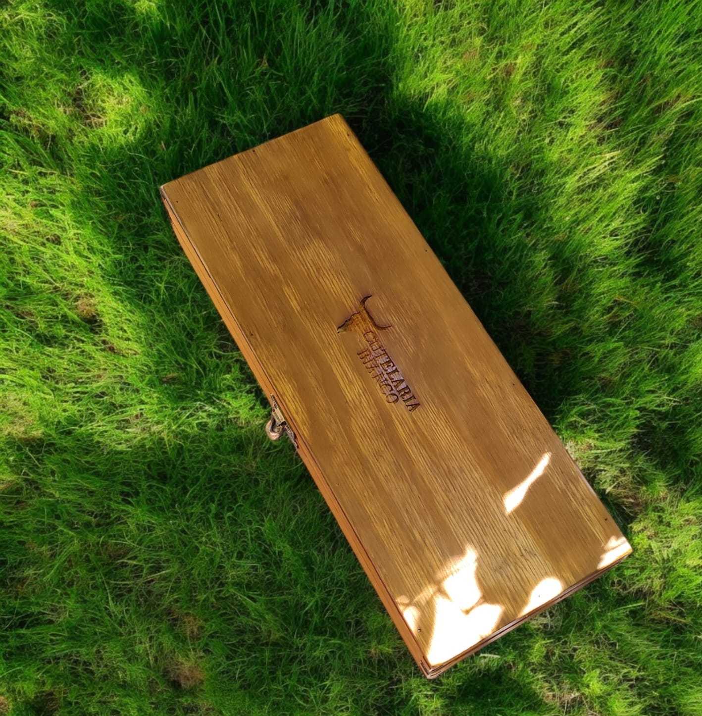 Kit de Churrasco  Lâmina Filho do Mato com Cabo Pingente Touro + Chaira  com Cabo Touro + caixa em madeira